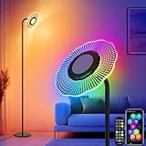 RGB Stehlampe LED Dimmbar, LED Deckenfluter mit Fernbedienung & APP-Steuerung, 1800LM Warmweiß...