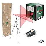 Bosch Kreuzlinienlaser Quigo Plus mit Stativ (einfaches Ausrichten in gleichen und variablen...