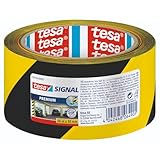 tesa Signal Markierungsklebeband PREMIUM - selbstklebendes Warnband zur permanenten Markierung und...