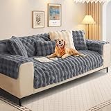 Kaninchen Plüsch Sofabezug L Form 1/2/3/4 Sitzer Sofa Überzug Ecksofa U Form, Neue Universelle...