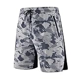 Sporthose Herren Kurz Herren-Workout-Laufshorts, leichte Gym-Shorts mit Reißverschlusstaschen...