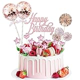 17 Stück Tortendeko Geburstagstorte, Happy Birthday Kuchendeko, tortendeko Gold, Glitter Cake...