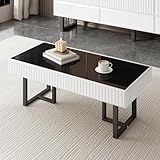 HMHKHN Couchtisch, Beistelltisch, Sofatisch, Kaffeetisch, Schreibtisch, Hochglänzende Tischplatte,...