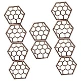 SOLUSTRE 10 Stück Teiliges Holz Untersetzer Dekorative Bienenwabenförmige Getränkeunterlage...