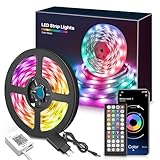 LED Strip 15M(1Rolle), Bluetooth LED Streifen RGB LED Lichterkette Licht mit Fernbedienung und...
