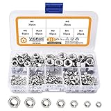 VIGRUE 315 Stück DIN 934 Sechskantmuttern Kontermuttern Standard A2-70 Set selbstsichernd A2-70...