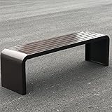 Gartenbank für den Außenbereich, wetterfest, Stahlrahmen, Metall-Terrassensitzfläche für Parks...