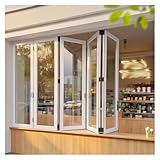 Einziehbare Glastür, doppellagig, isoliert, Aluminiumrahmen, Raumteiler für Cafés und Restaurants...