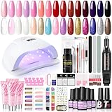 COSCELIA Gelnägel Starterset mit 80W UV/LED Nagellampe 15 Farben Gel Nägel Selber Set 3 Farben...