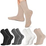 flintronic Stoppersocken Damen, 4 Paar Yoga Socken Rutschfeste für Damen, Antirutschsocken für...