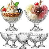My-goodbuy24 Eisbecher Glas 6 Stück - 200ml Set, Eisschalen, Dessertgläser mit Fuß, Eisgläser,...