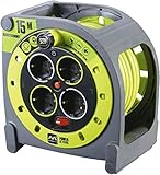 Masterplug Pro-XT Kabeltrommel Verlängerungskabel 15m - Outdoor Steckdose mit 4 Anschlüssen,...