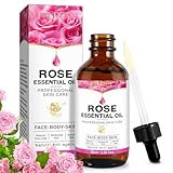 Rosenöl Gesicht 60ML Rose Oil mit Vitamin C Serum Anti-Aging-Falten Gegen dunkle Flecken und müde...