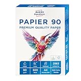 AVERY Zweckform 2563 Drucker-/Kopierpapier (500 Blatt, 90 g/m², DIN A4 Papier, hochweiß, für alle...