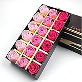 Taoyanmo 18 Stücke Rosen Duftseifen, Rose Soap Blumen in GeschenkBox, Faszinierende Duft von Rosen,...