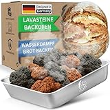 Dampfschüssel Lavastein-Backofen-Set: Perfektes Brot backen mit Wasserdampf – Knuspriges Brot &...