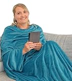 L.E.M.B. Hometrends Kuscheldecke mit Ärmeln TV Decke Sofadecke Ärmeldecke Wohndecke Fleecedecke...