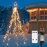 Joomer Christbaumbeleuchtung mit Ring und Sterne, 2,1M x10 Girlanden 450 LED Weihnachtsbaum...