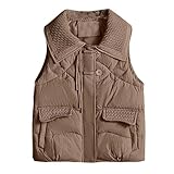Dasongff Daunenweste für Damen, ärmellos, Steppjacke, kurz, leichte Weste, warm, Wintermantel,...