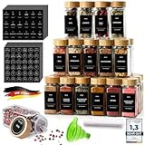 Gewürzgläser,gewürz organizer,gewürzgläser eckig - 24er Set-120ml - Gewürzdosen mit 342...