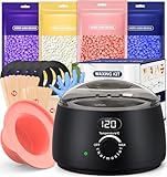 Waxing Set Wachs Haarentfernung Gesicht Körper: Wax Maschine Wachswärmer mit Silikon-Schale, 400g...