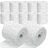 Vmxlso Gipsbinden zum Basteln, 12 Rollen Gipsbinden Babybauch, Babybauch Gipsabdruck Set, 5cm x 2,7m...