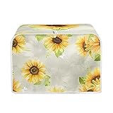 Baxinh Sunflower Print 2 Slice Toaster Cover Small Ktichen Appliance Cover, Anti Dust Bread Maker...