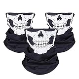 JTDEAL [3 Stück] Motorrad Totenkopf Maske, Sturmmaske, Skull Skelett Maske für Motorrad Fahrrad...