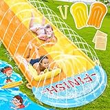 BuzzoXerex 31,16ft/950cm Wasserrutsche Garten, 1.55m Doppelte Aufblasbare Wasserrutsche mit 2...