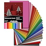 40 Blatt Tonkarton A4 Bunt, 20 Farben - 230 g/m² Tonpapier, Bastelkarton für Malen...