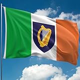 Irische Flagge – Irland-Flagge mit Wappen, Harfe – dreifarbige Flagge – doppelseitiger...