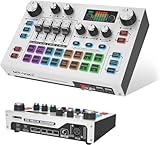 MT-VIKI Gaming Audio Mixer mit LCD Bildschirm XLR Audiomixer Live Sound Card for PC/Phone Live...