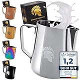 Barista Legends® Milchkännchen Edelstahl 350ml mit speziellem Latte Art Ausguss -...