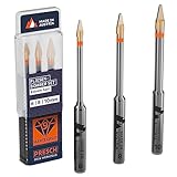 Presch Fliesenbohrer Set 3tlg. | ⌀ 6mm, 8mm,10mm | Feinsteinzeug Bohrer für harte Fliesen,...