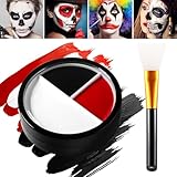 Afflano Clown Vampir Halloween Makeup Kit Weiß Schwarz Rot Gesicht Körperfarbe, Gesichtsfarbe +...