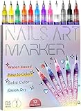 12 Farben 3D Nagellack Stift Set, 2026 Neu Nagelkunststift DIY Linie Nagelkunst Graffiti,...