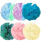 Amazerbst Luffa, Luffa-Schwamm für Damen und Herren, 6 Stück (Green Purple Blue Blue Pink Yellow)