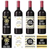 TaimeiMao 24 Pcs Flaschen Etiketten, Aufkleber Flasche Neujahr,Flaschenetiketten Papier für...
