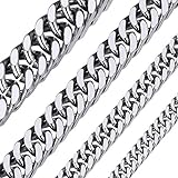ChainsHouse Silber Maiami herren kubanischekette Edelstahl Panzerkette -7mm breit-Schmuckbox...
