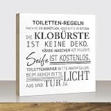 ARTLAND Holzbilder Mini Deko Poster Fotodruck auf Holz mit Spruch 15x15x2 cm zum...