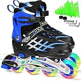 Inline Skates Kinder, Inliner für Kinder mit Einstellbarer Größe, Verstellbare Inliner Skates...