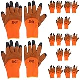 SKISUNO Warme Winterarbeitshandschuhe 10 Paar Isolierte Bauhandschuhe mit Rutschfester Handfläche...