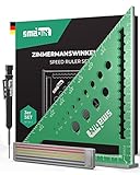 Smabix® 5 in 1 Zimmermannswinkel 3er Set mit Tieflochmarker und Ersatzminen inkl. Videoanleitung,...