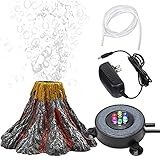 YWNYT Aquarium Vulkan Ornament Kit Multi Farbe LED Licht Luftstein für Aquarien Aquarium Dekoration...