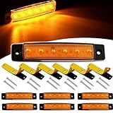 VISSQH 6 Stücke LED-Seitenmarkierungsleuchten,12V-24V LED Seitenmarkierungs-kontrollleuchte Vorne...