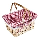 Toddmomy Aufbewahrungskorb Aus Rattan Körbe Geformter Korb Mit Griff Picknick Weidenkorb Großer...