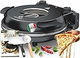 KESSER® Pizza-Ofen elektrisch bis 400 Grad | Elektrischer Pizzabäcker 1200W mit feuerfester...
