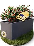 Ondis24 Pflanzkübel Vulkan, 57L Pflanzvolumen, rechteckig, Blumenkasten mit Wasserspeicher, Balkon...