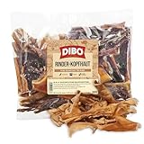 DIBO Rinderkopfhaut, 500g-Beutel, Naturkau-Snack oder Leckerli für Zwischendurch, Hundefutter,...