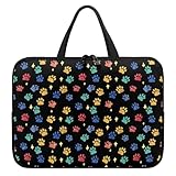 Treer Laptoptasche 10-17 Zoll, Pfotenabdruckmuster Handtasche Damen Herren, Laptop Tasche mit...